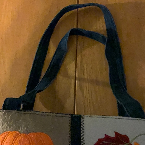 Denim and felt applique fall purse or tote - Picture 6 of 10
